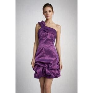 Mom Dan & Me Purple One shoulder Cocktail Homecoming Party Dress In Size XL